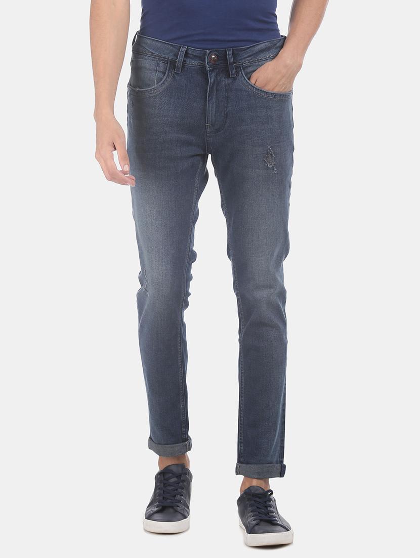 dark blue solid washed jean - 18336872 - Zoom Image - 0