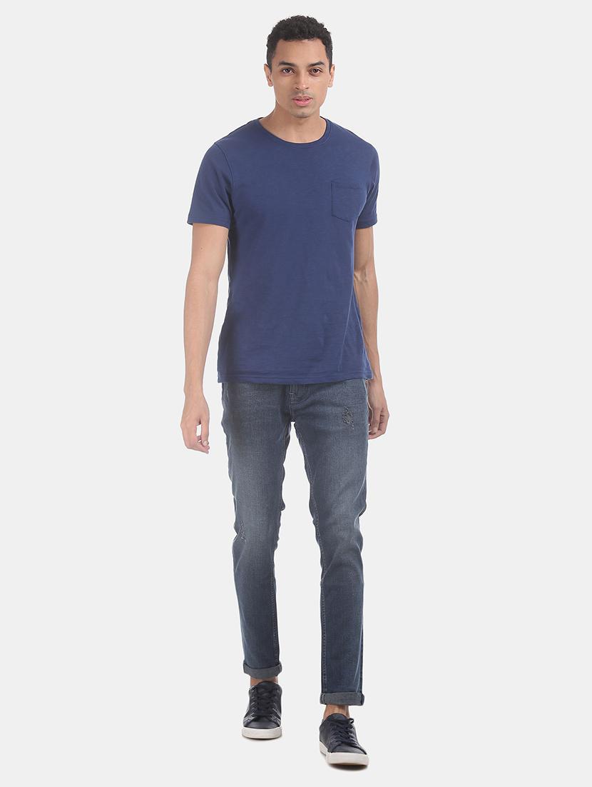 dark blue solid washed jean - 18336872 - Standard Image - 3