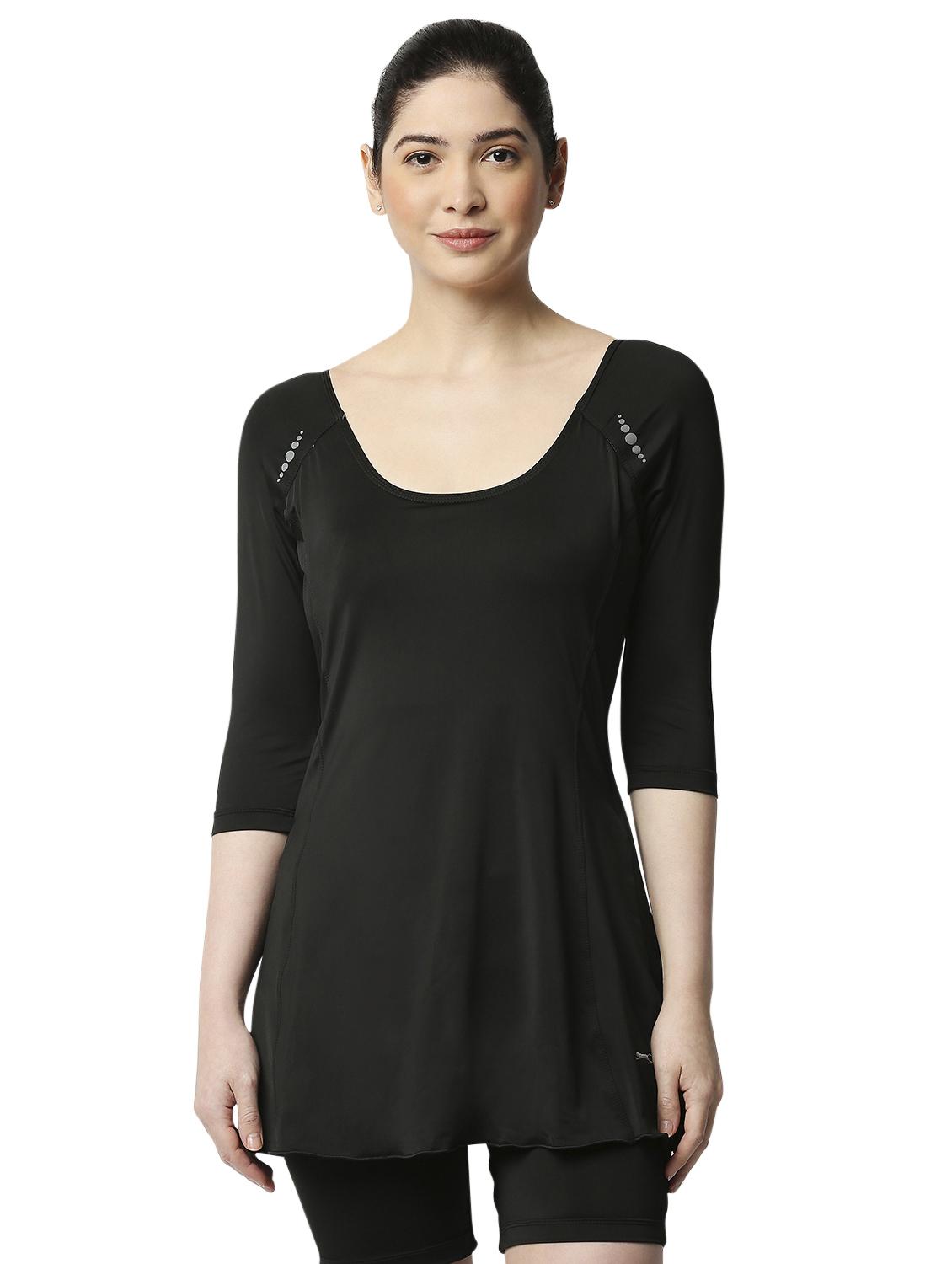 round neck solid swimsuit - 18336902 - Zoom Image - 0