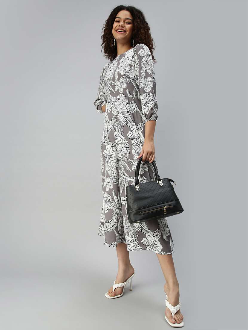 round neck floral jumpsuit