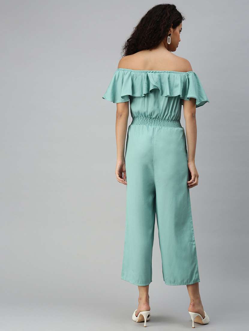 off shoulder solid full leg jumpsuit - 18336946 -  Standard Image - 3