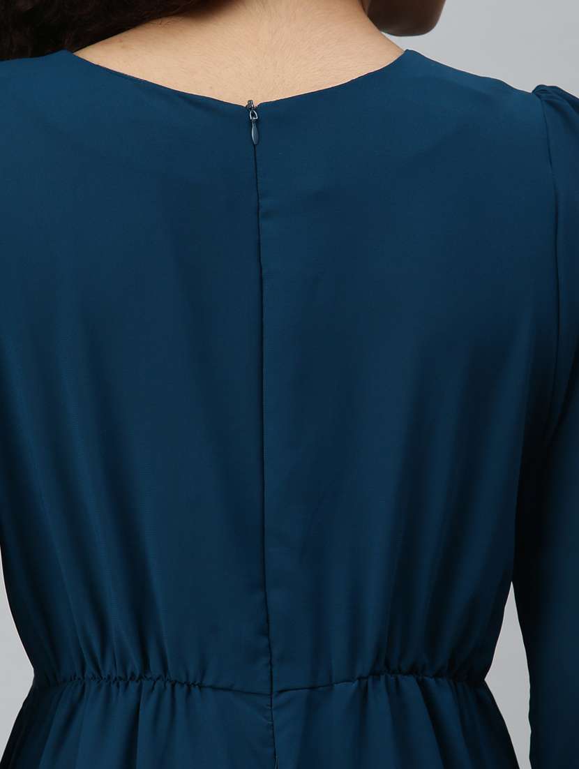 round neck solid wide leg jumpsuit - 18336948 -  Standard Image - 5