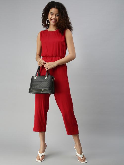 round neck solid jumpsuit - 18336953 -  Standard Image - 0