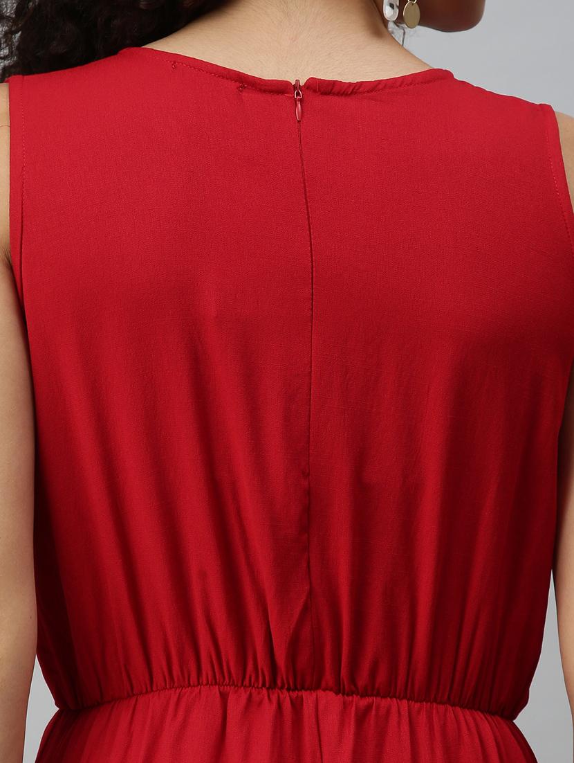round neck solid jumpsuit - 18336953 - Standard Image - 5