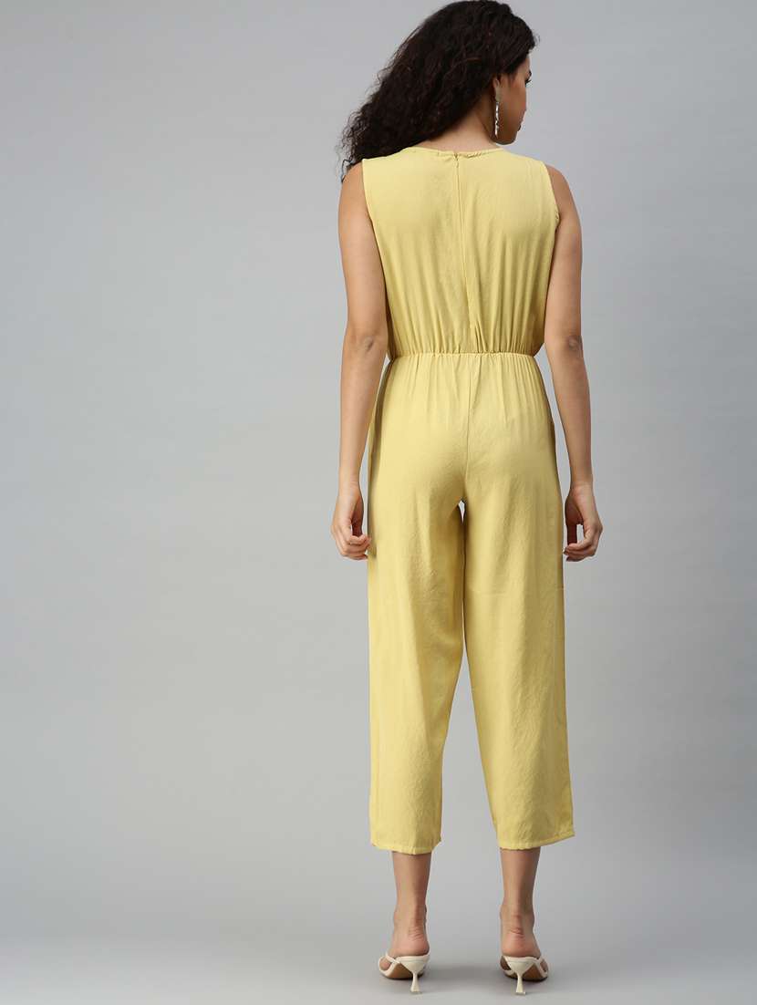 round neck solid jumpsuit - 18336954 -  Standard Image - 3