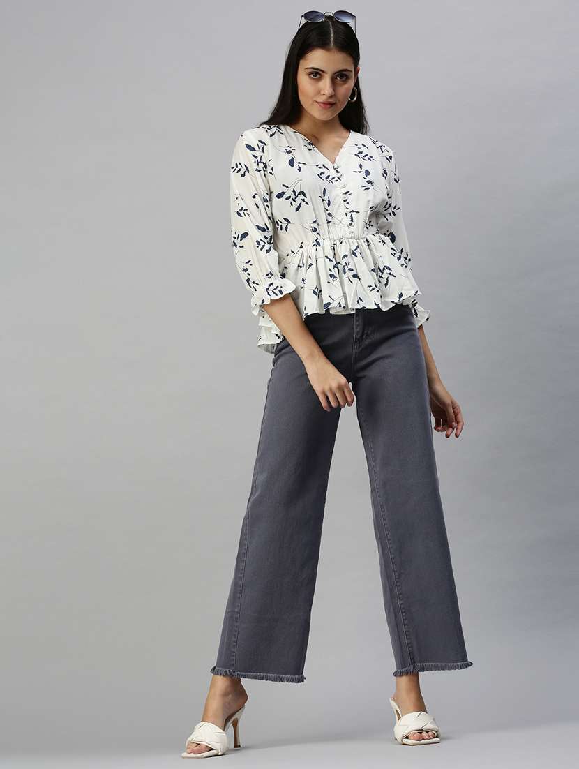 women's peplum v neck top - 18337131 -  Standard Image - 3