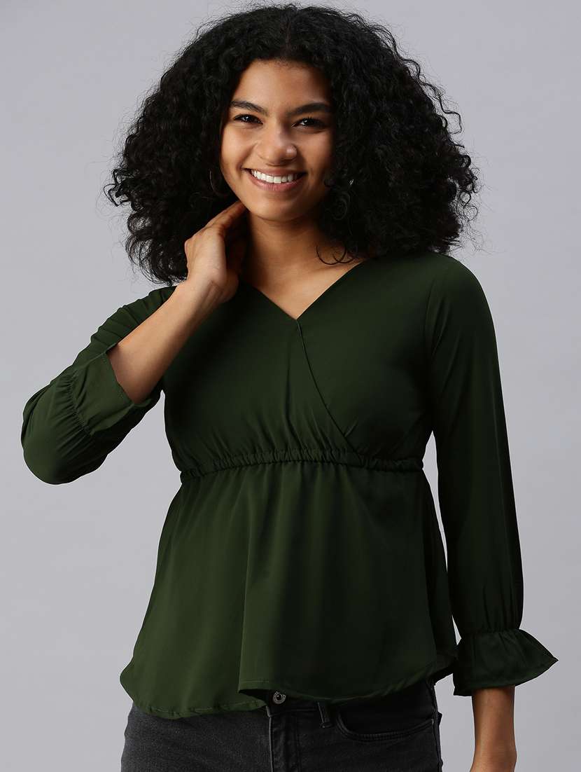 women's peplum v neck top - 18337146 -  Zoom Image - 0