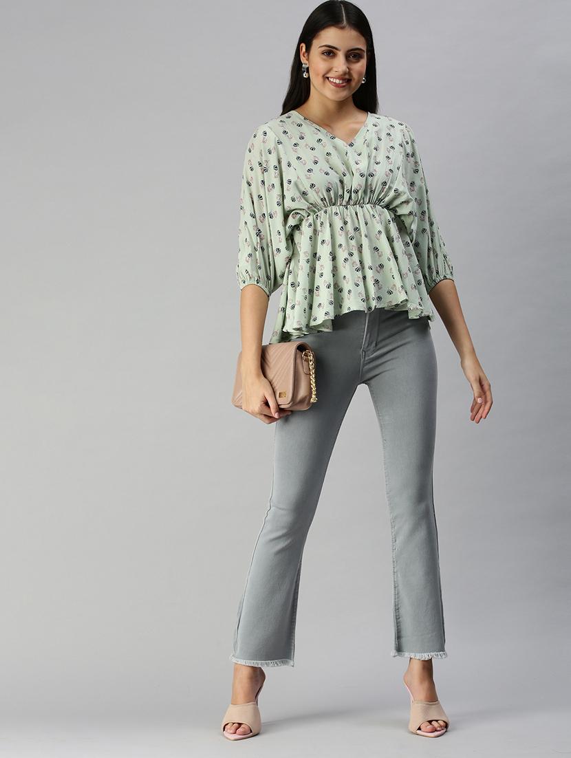 women's peplum v neck top - 18337162 - Standard Image - 3