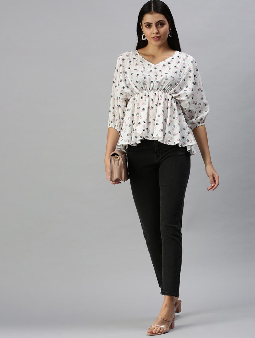 women's peplum v neck top - 18337163 - Standard Image - 3