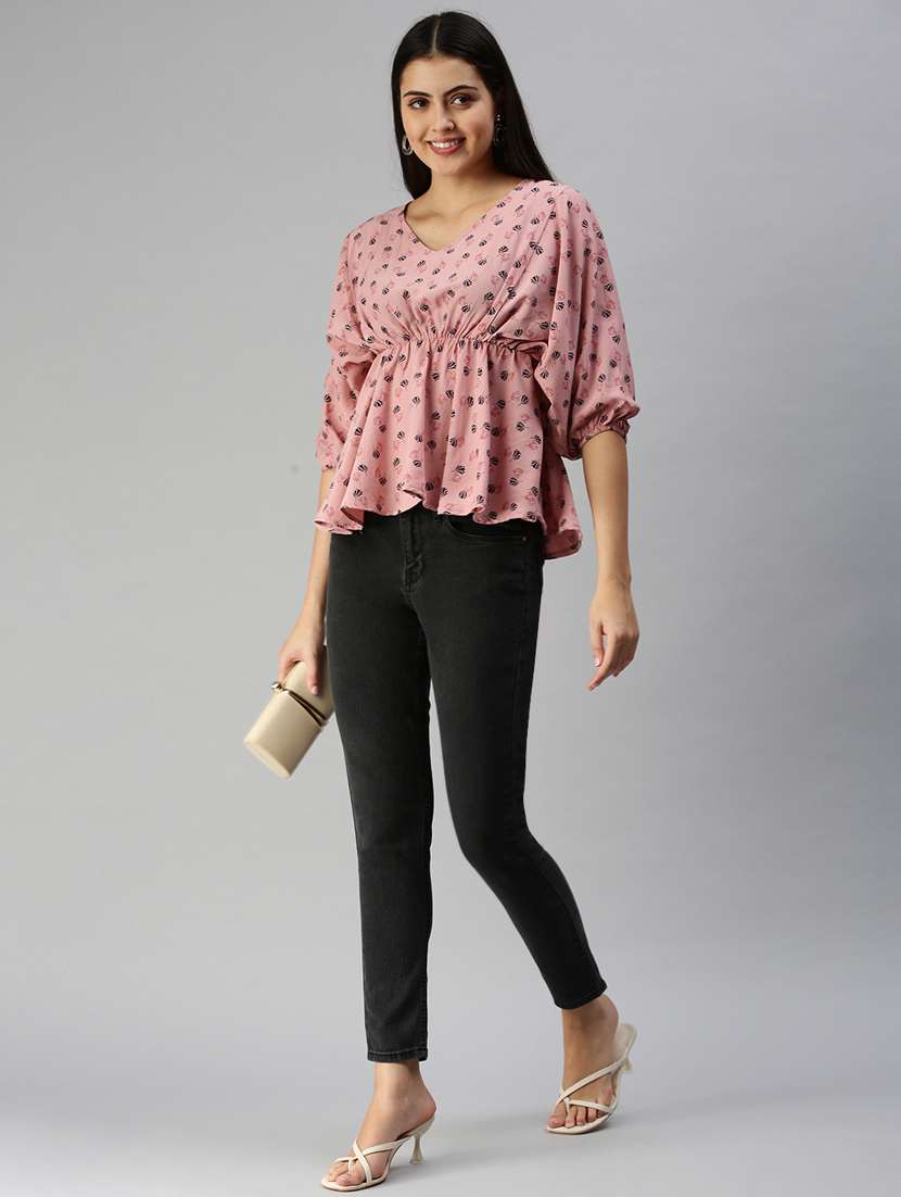 women's a line v neck top - 18337165 -  Standard Image - 3