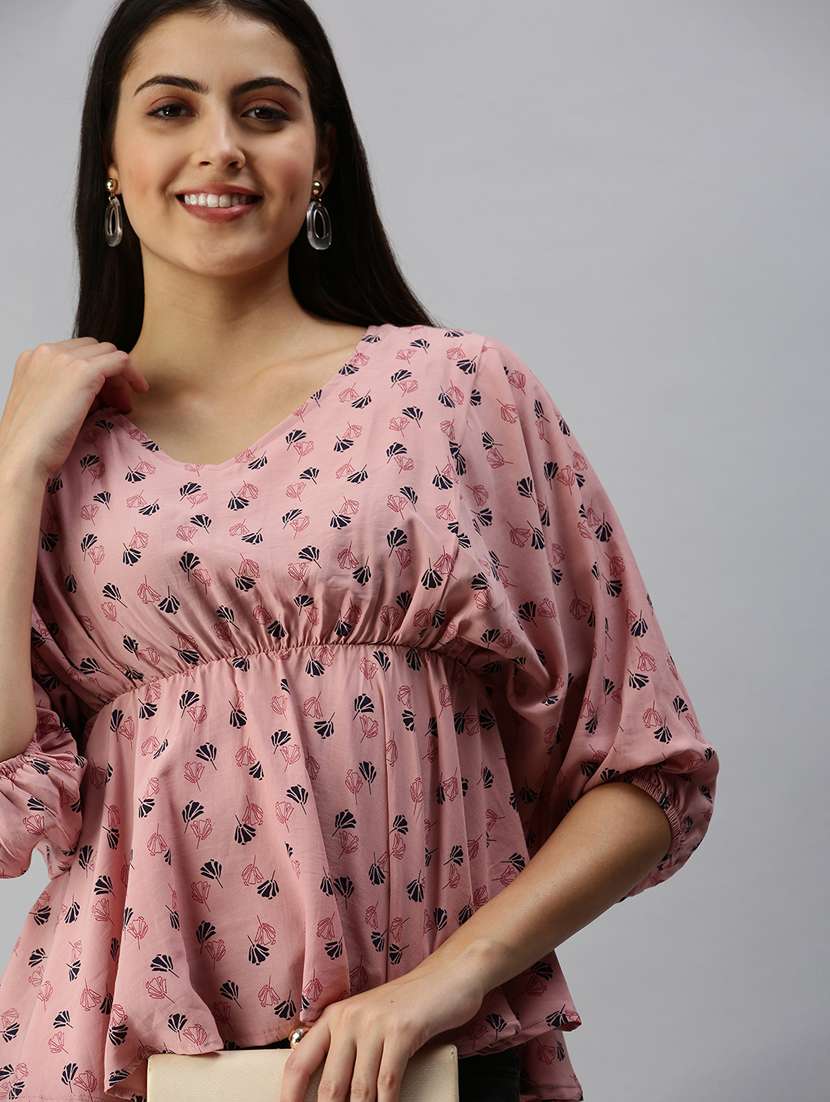 women's a line v neck top - 18337165 -  Standard Image - 5