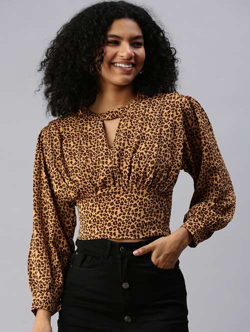 women's blouson key hole neck top - 18337170 -  Standard Image - 0