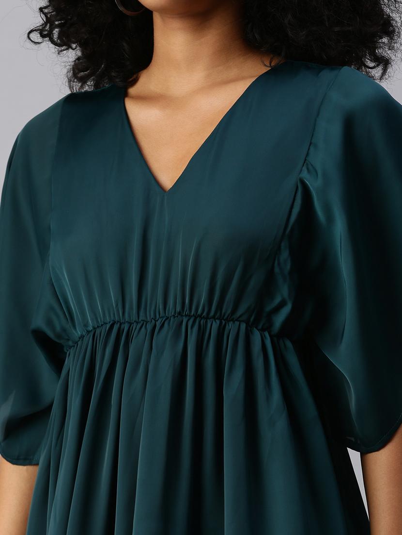 women's fit & flare solid dress - 18337302 - Standard Image - 5