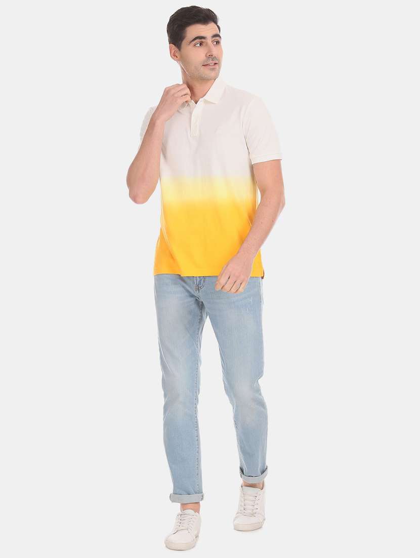 yellow solid polo t-shirt - 18337724 -  Standard Image - 3