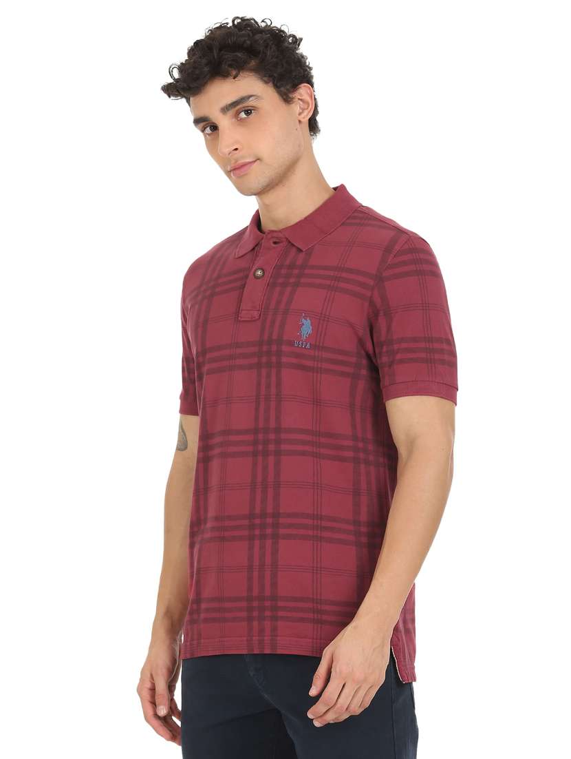 red checked polo t-shirt
