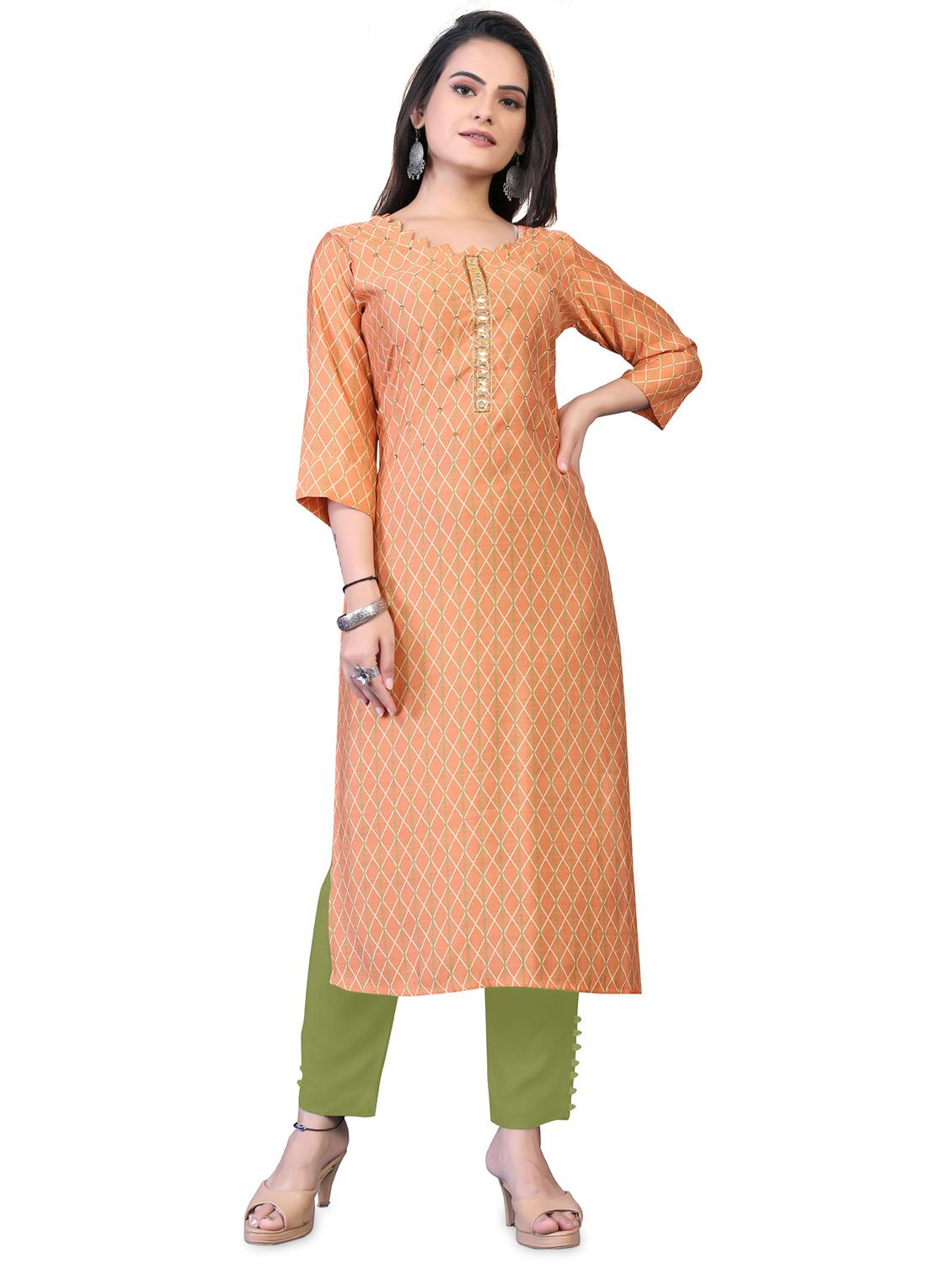 grey printed straight kurta - 18338460 - Zoom Image - 0