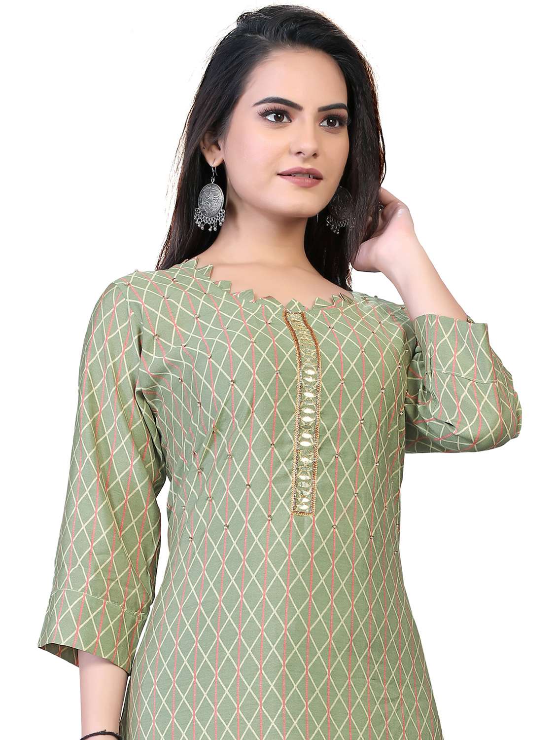 peach printed straight kurta - 18338461 -  Standard Image - 3