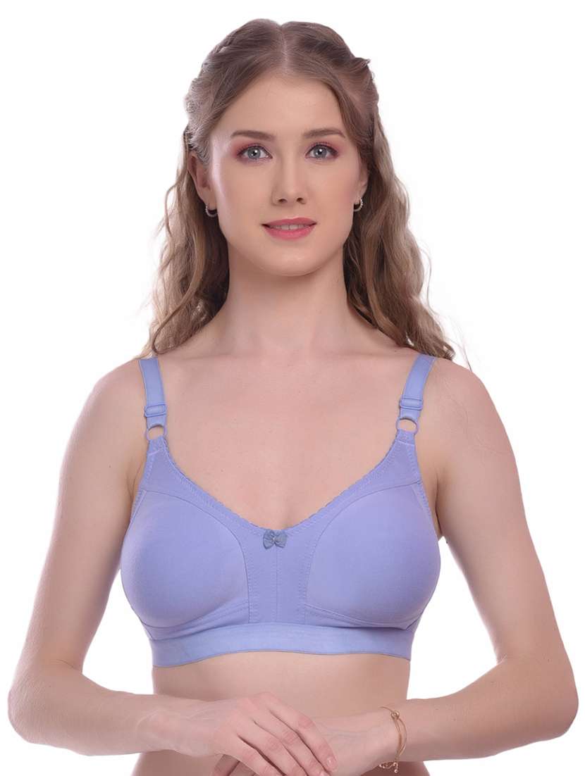 purple solid regular bra