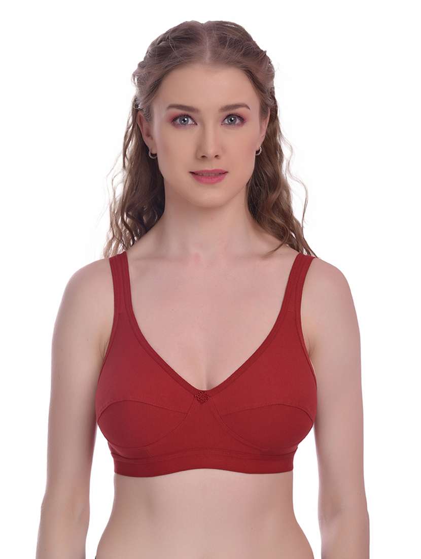 maroon solid sports bra