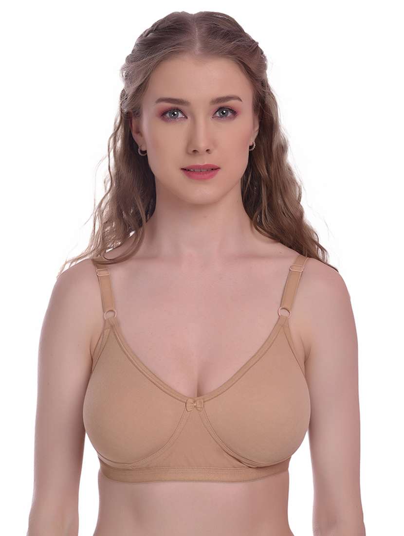 beige solid regular bra - 18339306 - Zoom Image - 0