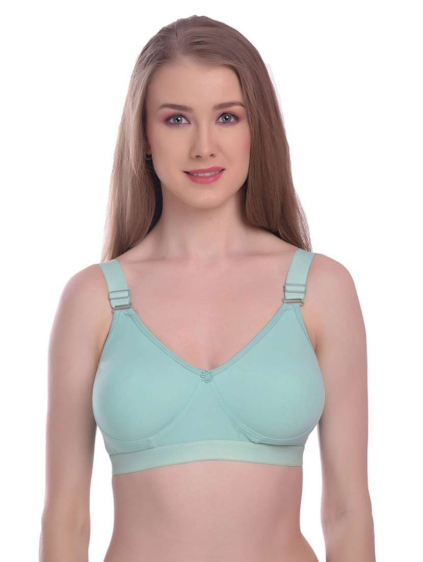 sea green solid regular bra - 18339329 -  Zoom Image - 0