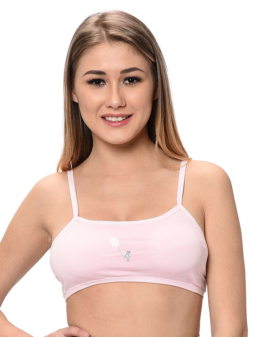 pink solid sports bra