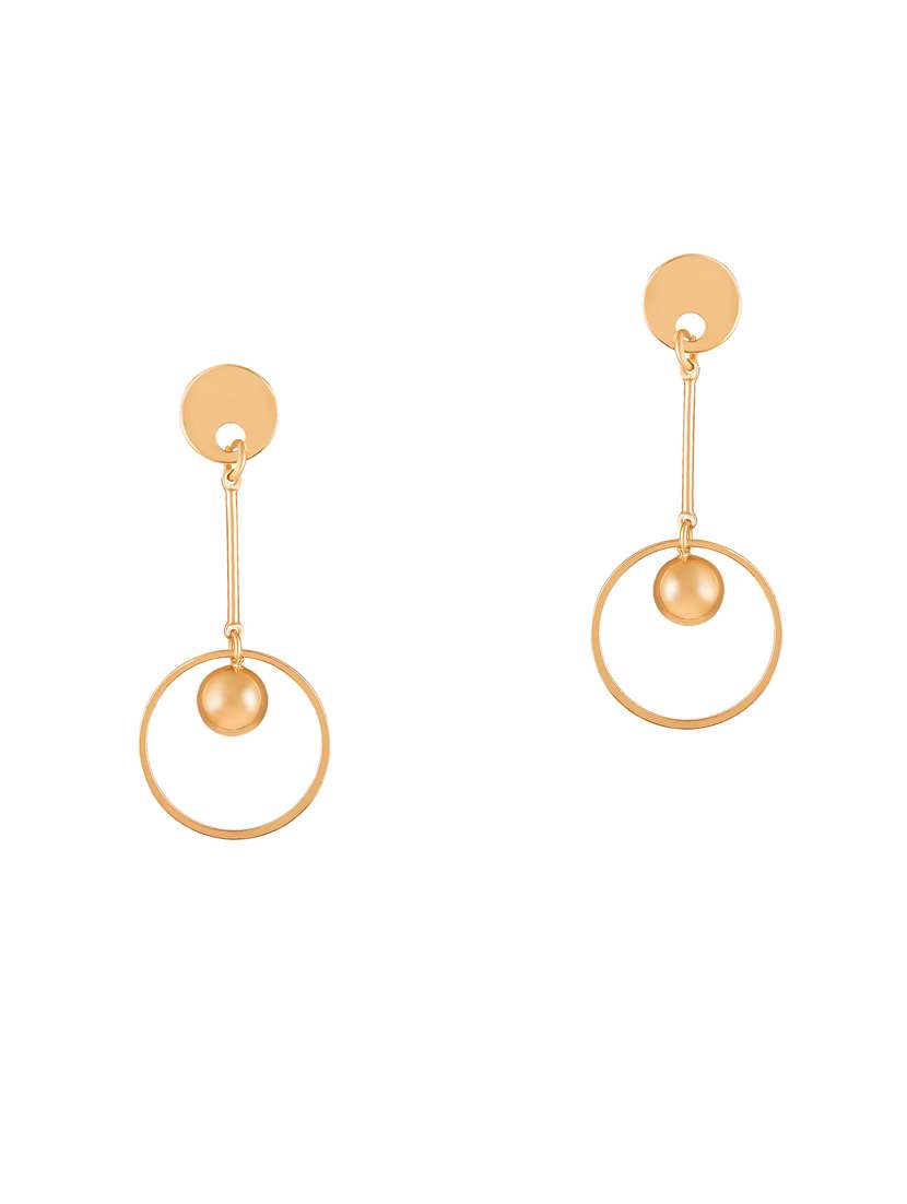 women gold pleated drop earrings - 18339511 - Zoom Image - 0