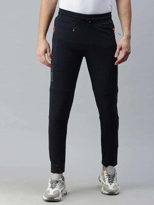 navy blue solid full length track pant - 18339885 -  Standard Image - 0
