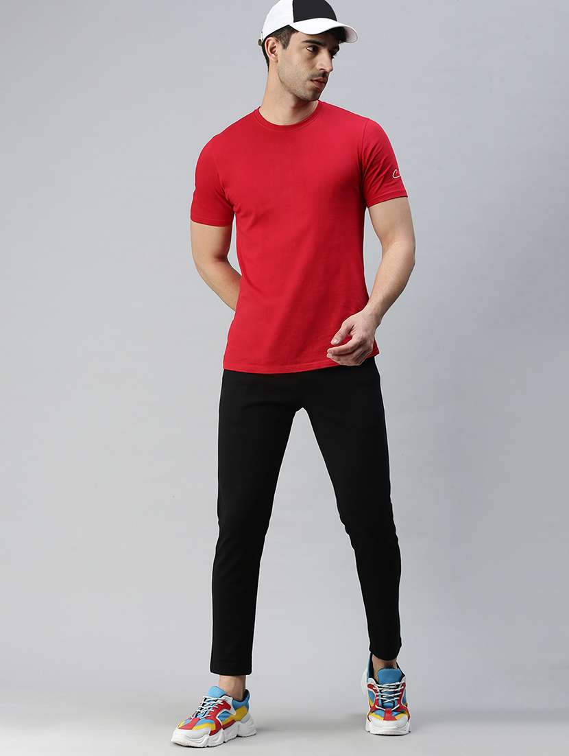 black solid full length track pant - 18339898 -  Standard Image - 3