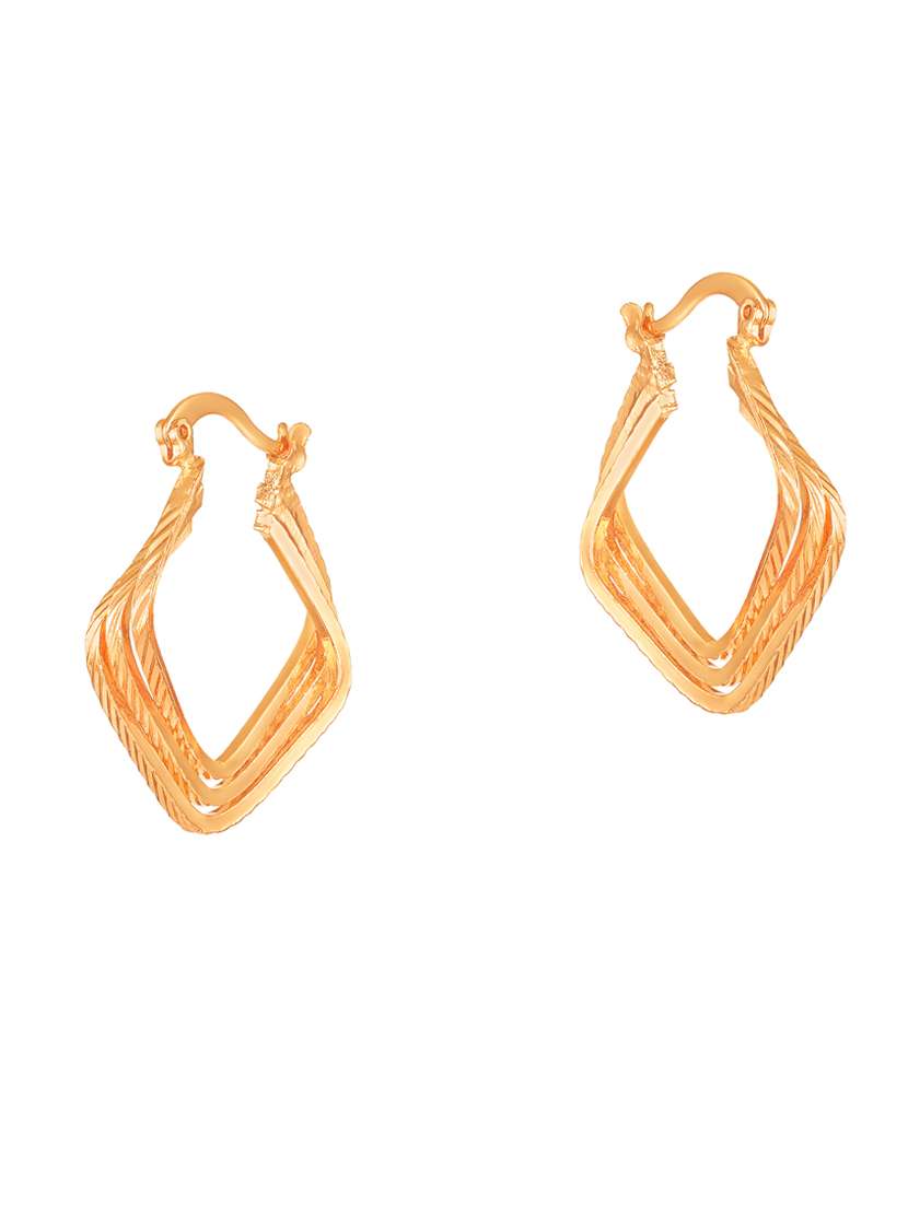 women gold pleated hoop earrings - 18340383 -  Zoom Image - 0