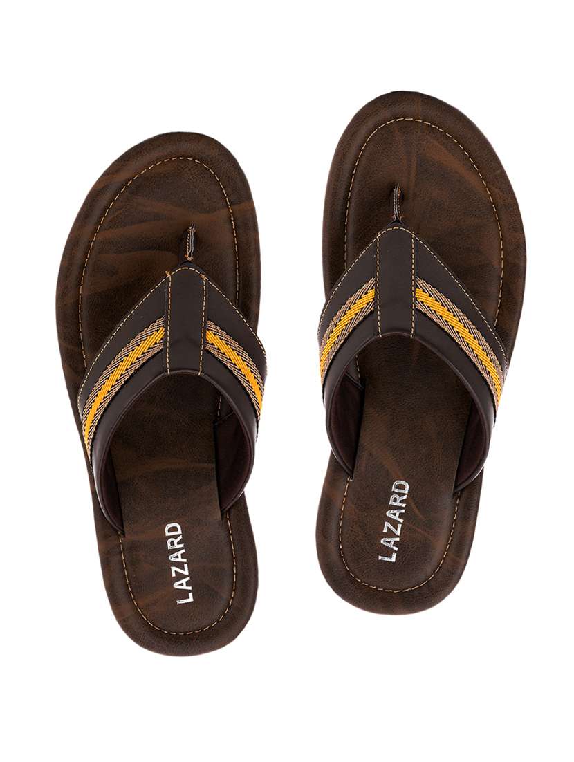 mens brown toe separator flip flop