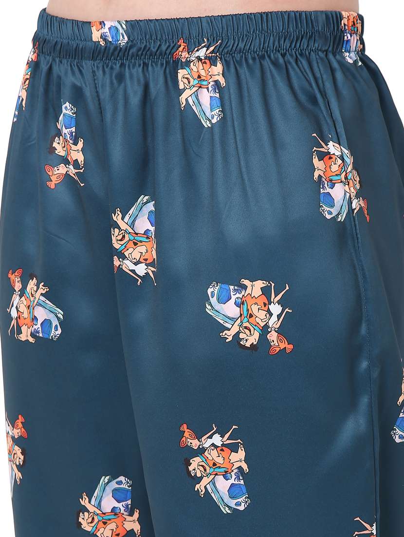 shirt collar printed nightwear pajama set - 18340935 -  Standard Image - 5