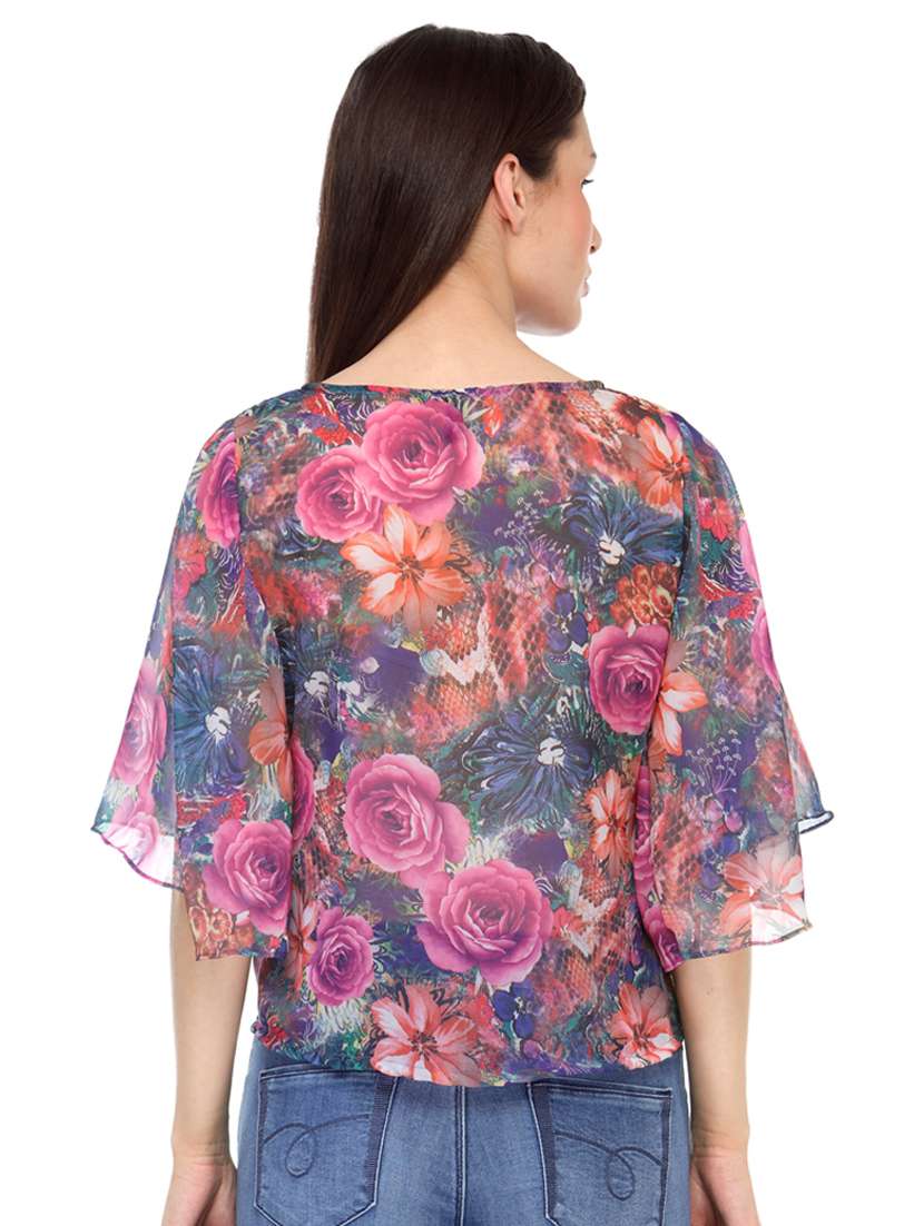 bell sleeved floral top - 18341269 -  Standard Image - 3