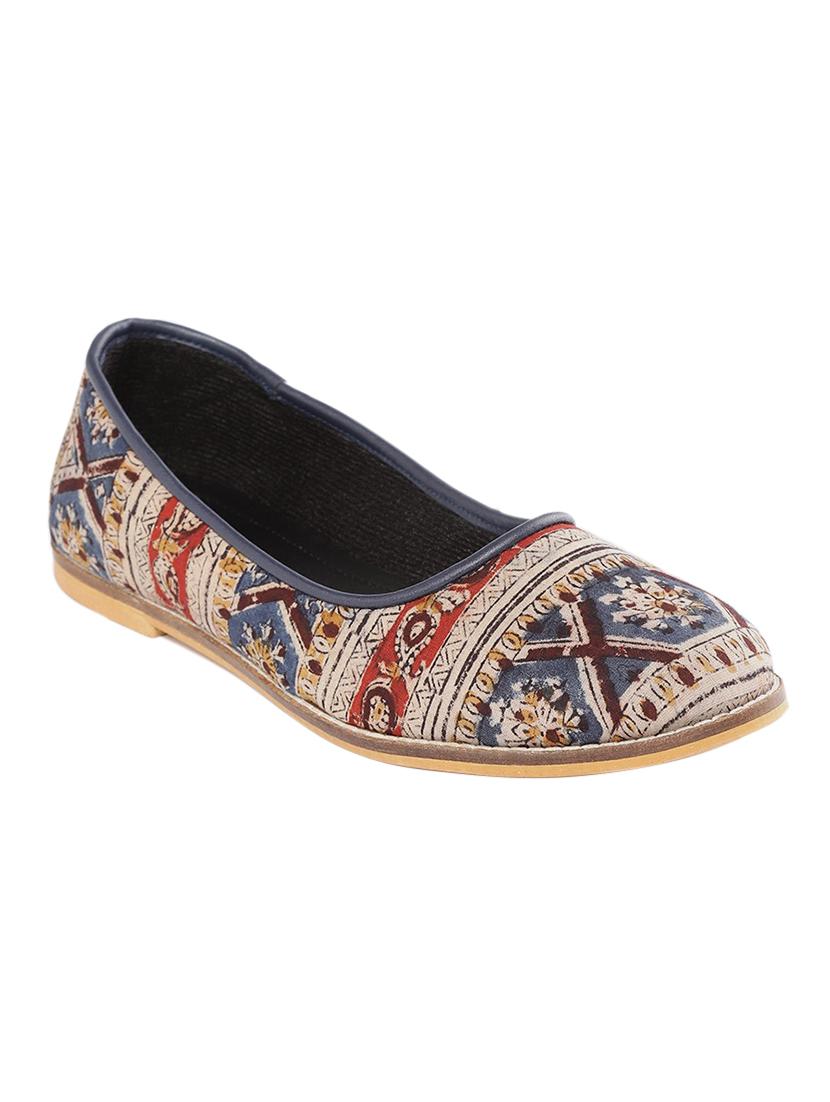 multi colored fabric slip on ballerina - 18341338 -  Zoom Image - 0