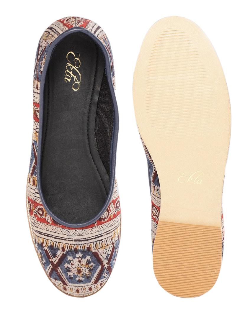 multi colored fabric slip on ballerina - 18341338 - Standard Image - 3