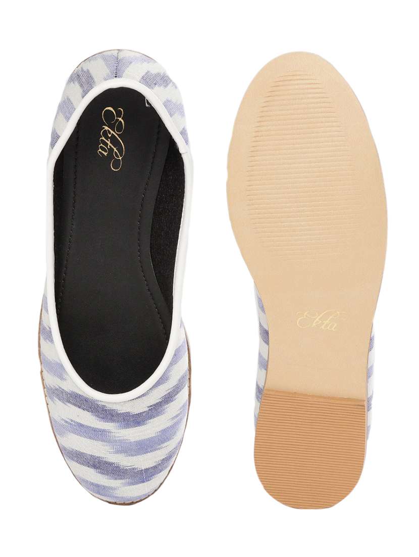 blue fabric slip on ballerina - 18341339 -  Standard Image - 3