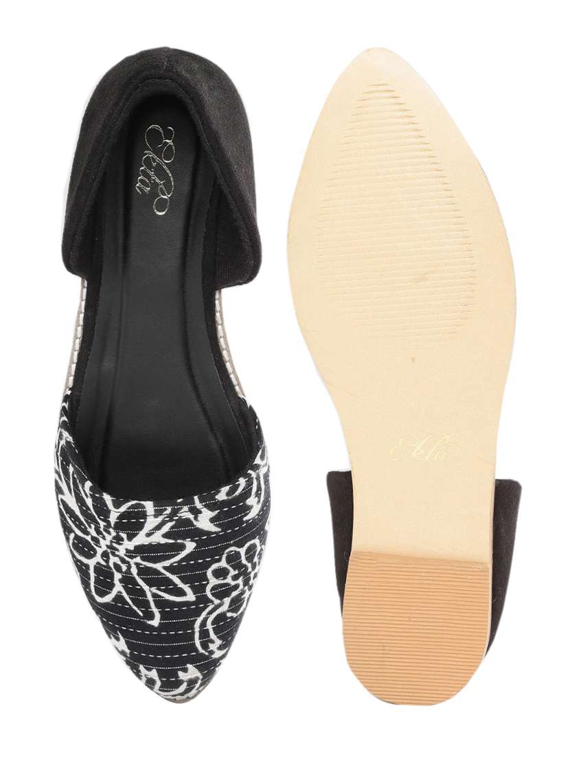 black fabric slip on ballerina - 18341341 -  Standard Image - 3