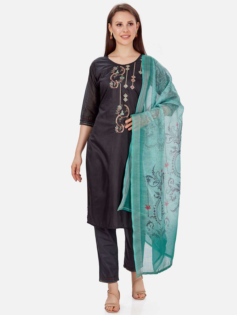 black printed kurta pant set