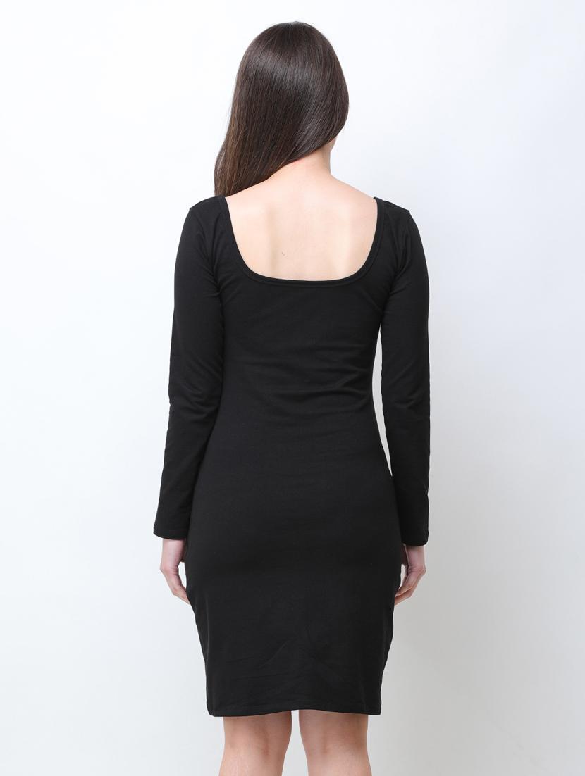 square neck solid sheath dress - 18341977 - Standard Image - 3