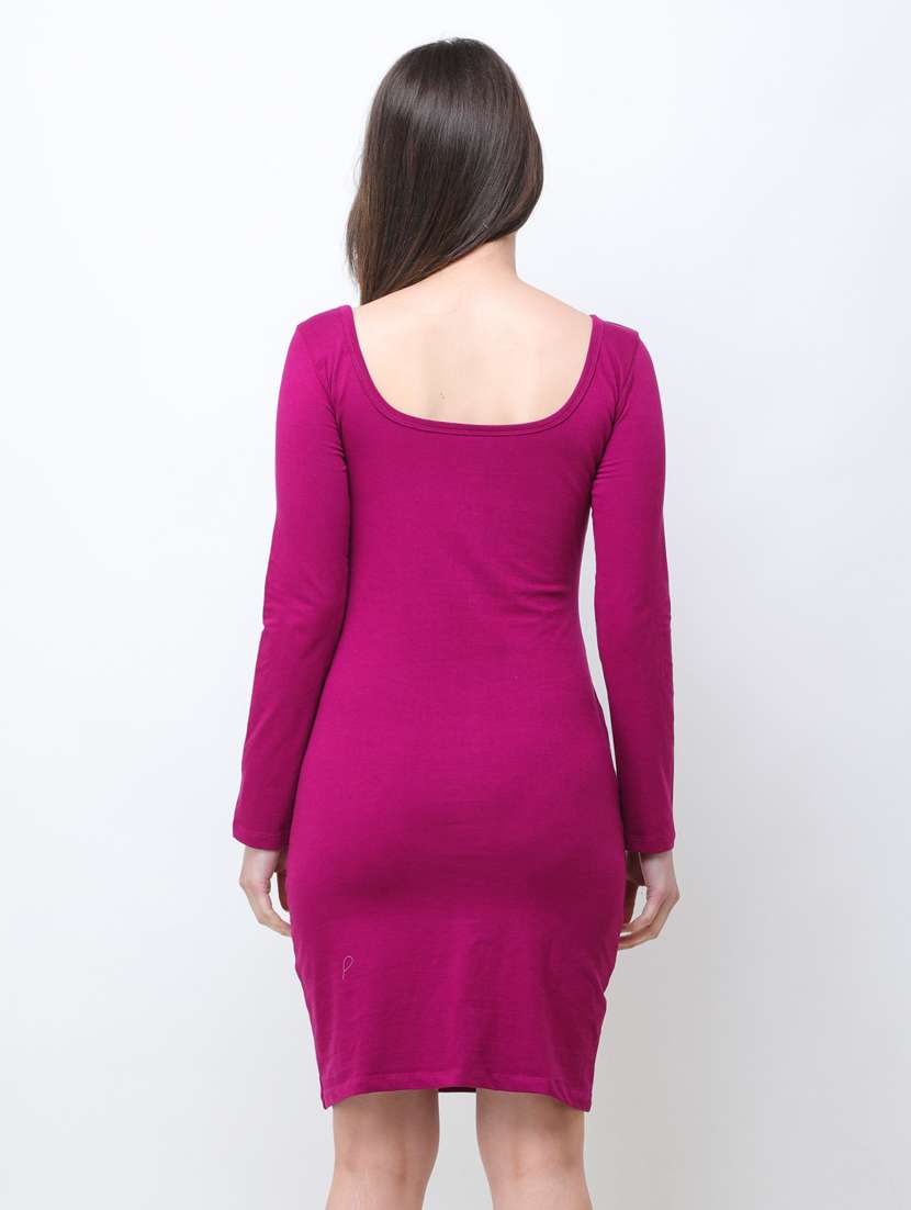 square neck solid sheath dress - 18341984 -  Standard Image - 3