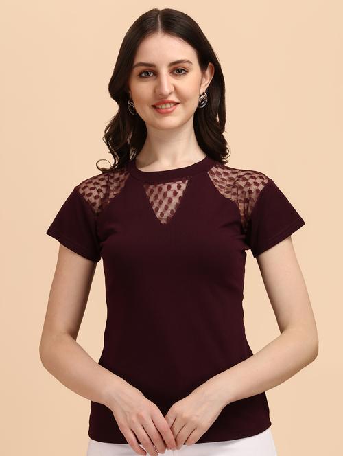 cap sleeved laced a line top - 18342033 -  Standard Image - 0