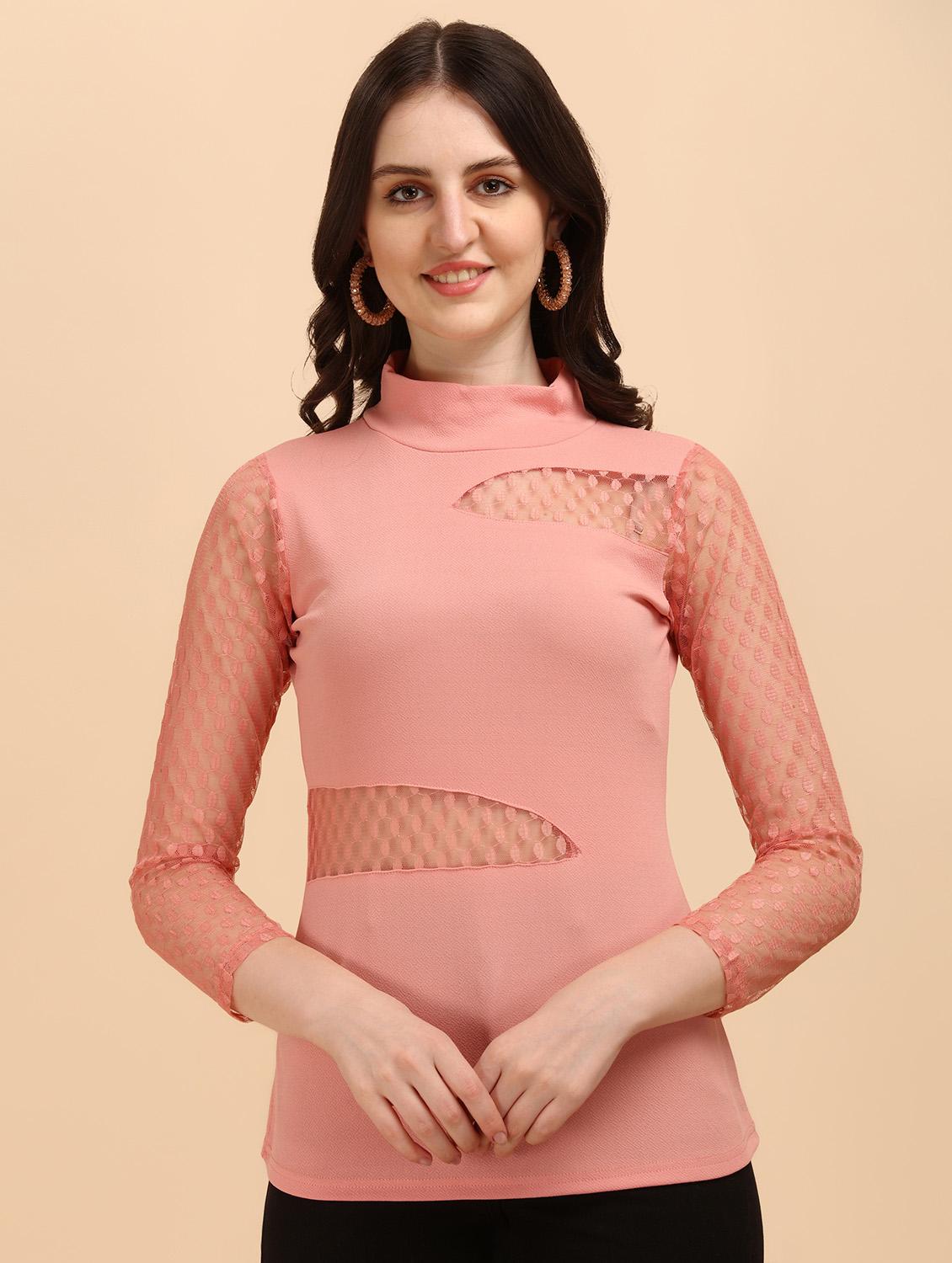 long-sleeved laced a line top - 18342038 - Zoom Image - 0