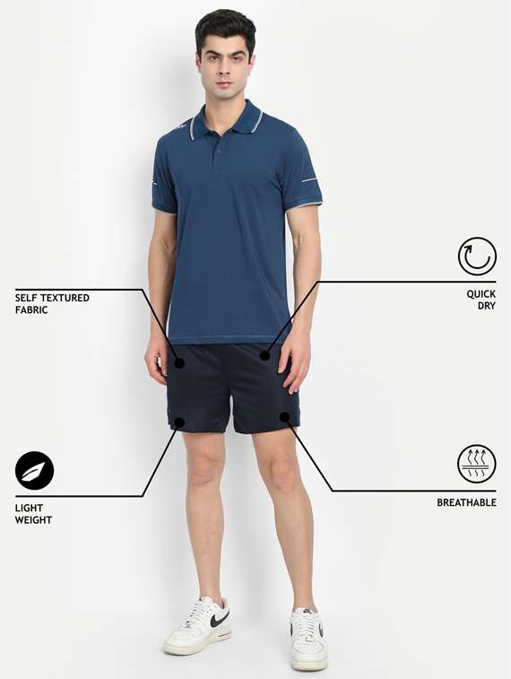 navy-blue solid short - 18342138 - Standard Image - 3