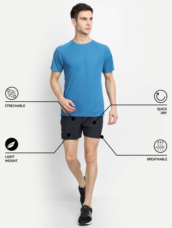navy-blue solid short - 18342149 - Standard Image - 3