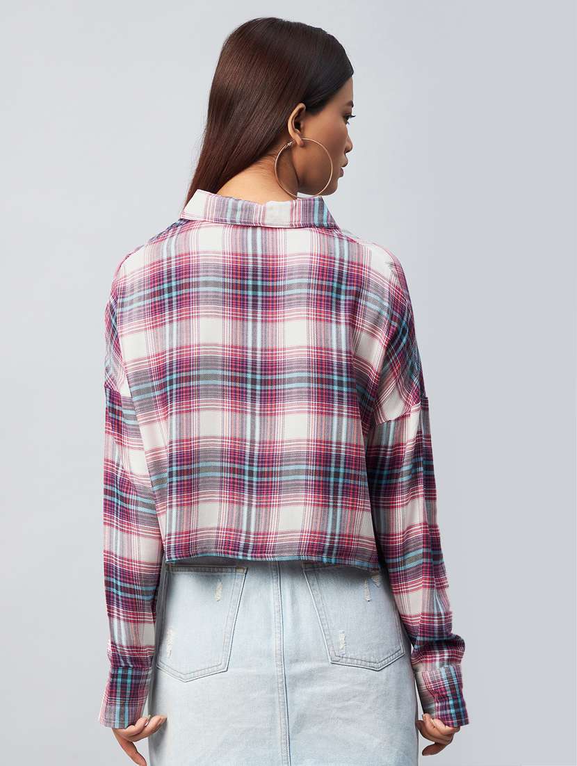 curved hem checkered shirt - 18342577 -  Standard Image - 3