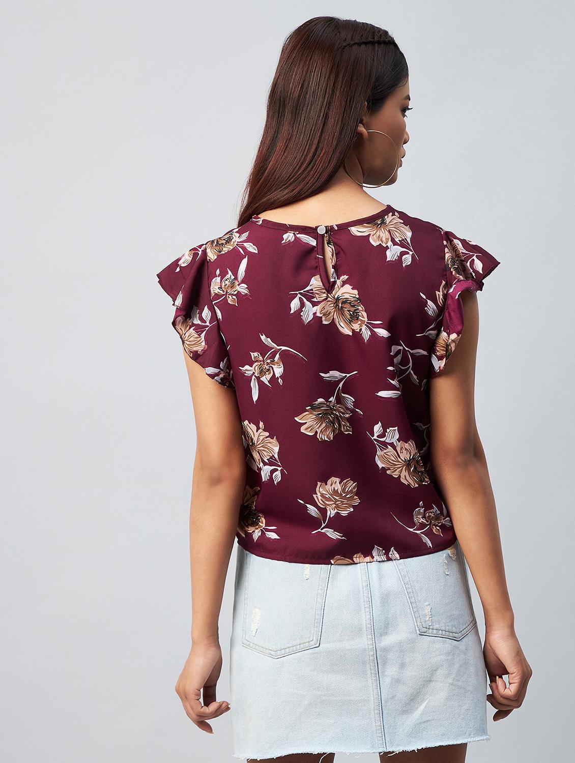 women's ruffle v neck top - 18343422 - Standard Image - 3