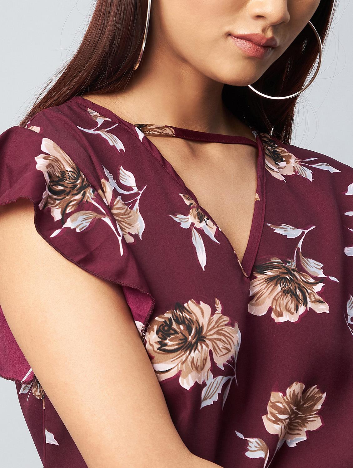 women's ruffle v neck top - 18343422 - Standard Image - 5