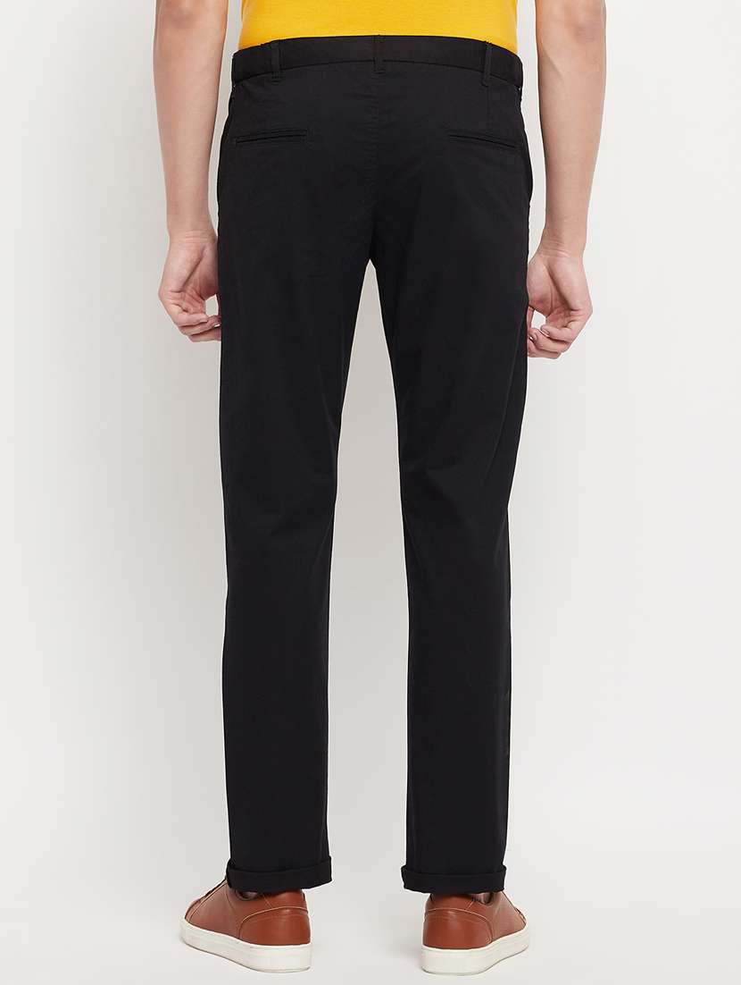 black solid casual trouser - 18344678 -  Standard Image - 3