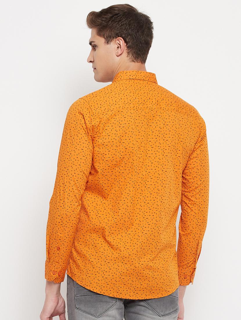 orange printed casual shirt - 18344682 - Standard Image - 3