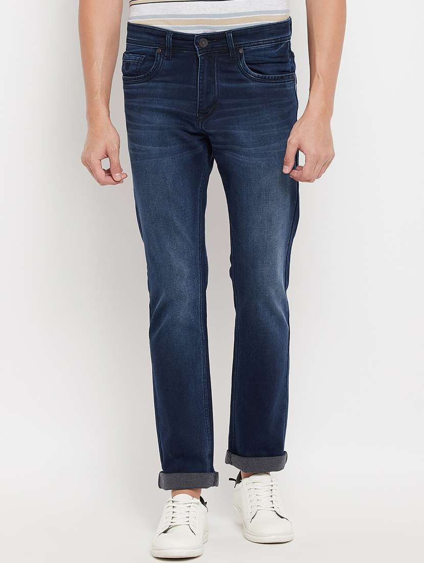 navy-blue light-washed denim jean - 18344701 -  Zoom Image - 0